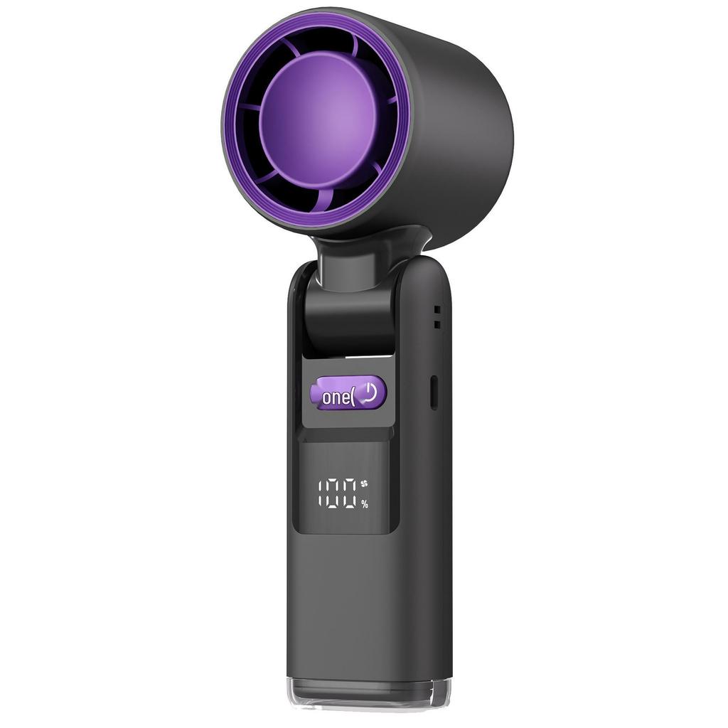 Мини-ручной складной вентилятор с 100 скоростями, функцией ледяного компресса, LED и возможностью ношения на шее