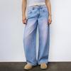 Женские выстиранные ретро прямые джинсы с высокой посадкой, широкими штанинами, свободным кроем, драпирующиеся, универсальные