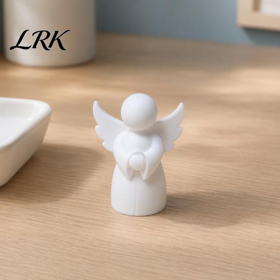 Настольное ангельское украшение, 3D-печатная фигурка, Маленькая белая статуэтка-хранитель, Цельнолитая фигурка, Исцеляющая крылатая фигура для декора домашней полки