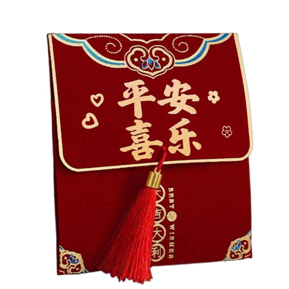 Polyester Spring Festival Red Envelope Traditional God of Wealth Red Pocket Wedding