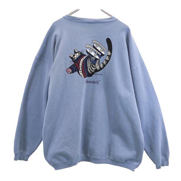 Crazy Shirt 90-е Старый Длинный рукав Свитшот-тренер XL Синий С начесом Мужской Б/у