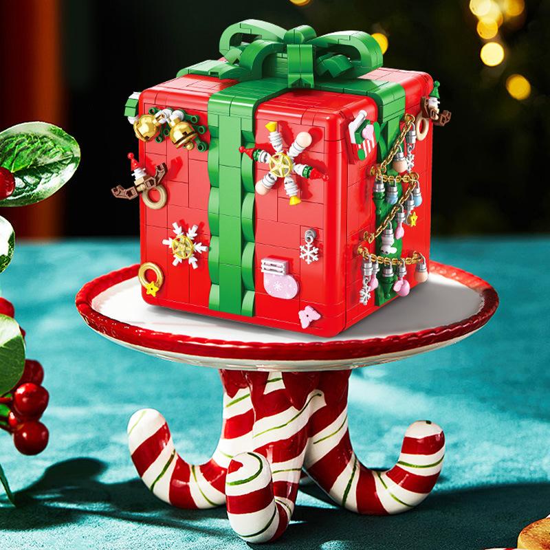 Совместимый с Рождественской музыкальной шкатулкой Санта-Клаус Конструктор Игрушка Пазл Сборка Подарки для мужчин и женщин