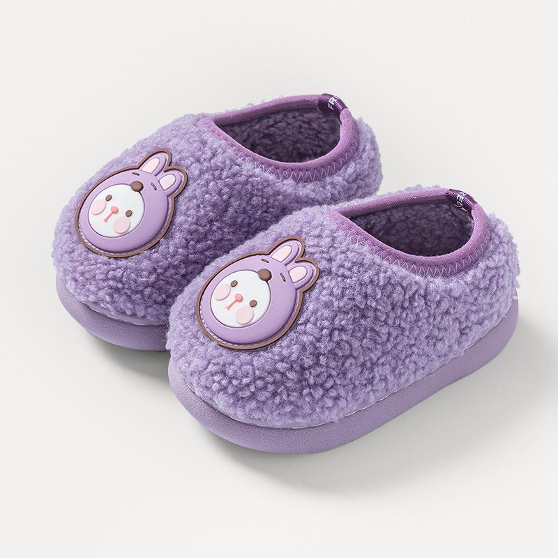 Детские хлопковые туфли, Милые зимние домашние тапочки для мальчиков и девочек, Детская детская мягкая подошва, Нескользящие и теплые плюшевые хлопковые туфли
