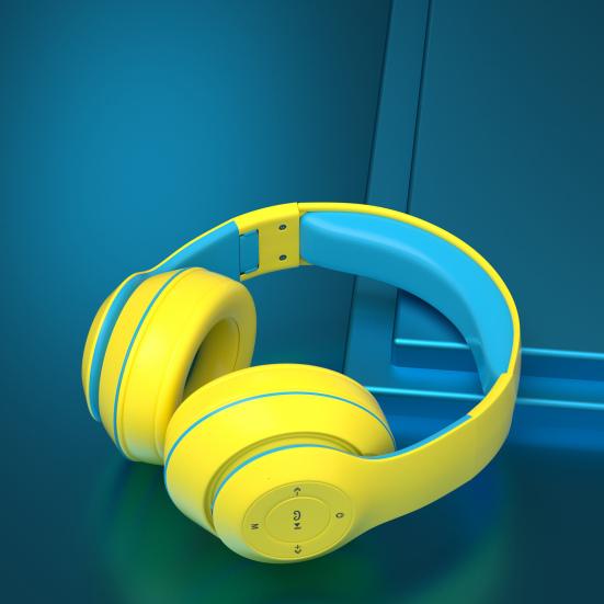 1 Set Wireless Headset Bluetooth-compatible 5.1 Heavy Bass Ergonomics Design Stereo Surround Clashing Color
