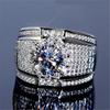 Bright Shiny Luxury Crystal Stone Ring for Men Jewelry Trendy Silver 925 Ring Male Female FInger Accessories Many Size