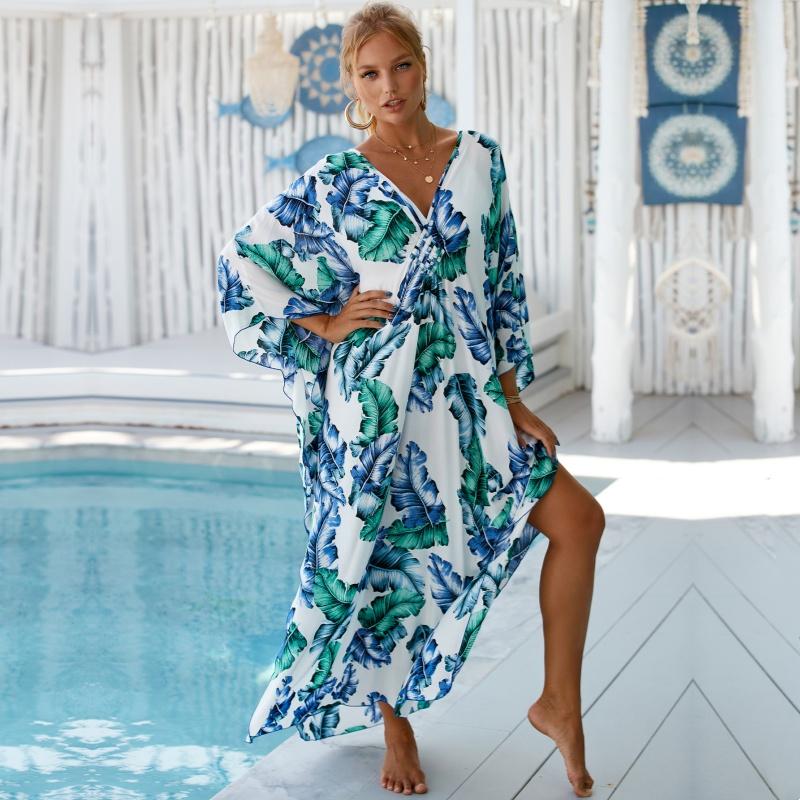 EDOLYNSA сексуальное бикини в полоску с зеброй, повседневное летнее пляжное платье с v-образным вырезом и разрезом по бокам, женская пляжная одежда, купальный костюм, накидка Q1297