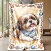 Shiba Inu Paws and Bones Theme blanket Lightweight Warm Flannel Blanket Decorative Throw Blanket for Home Decoration