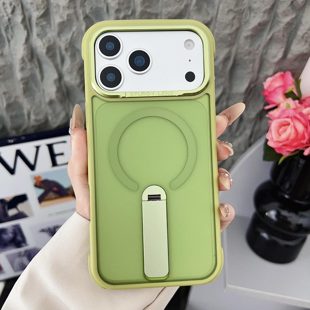 Магнитный чехол-подставка с ощущением кожи для iPhone 17 Pro Max: Защита от падения