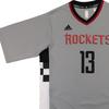 Adidas X NBA Harden Series Houston Rockets серая шахматная мягкая удобная баскетбольная рубашка с коротким рукавом для мужчин AT6321