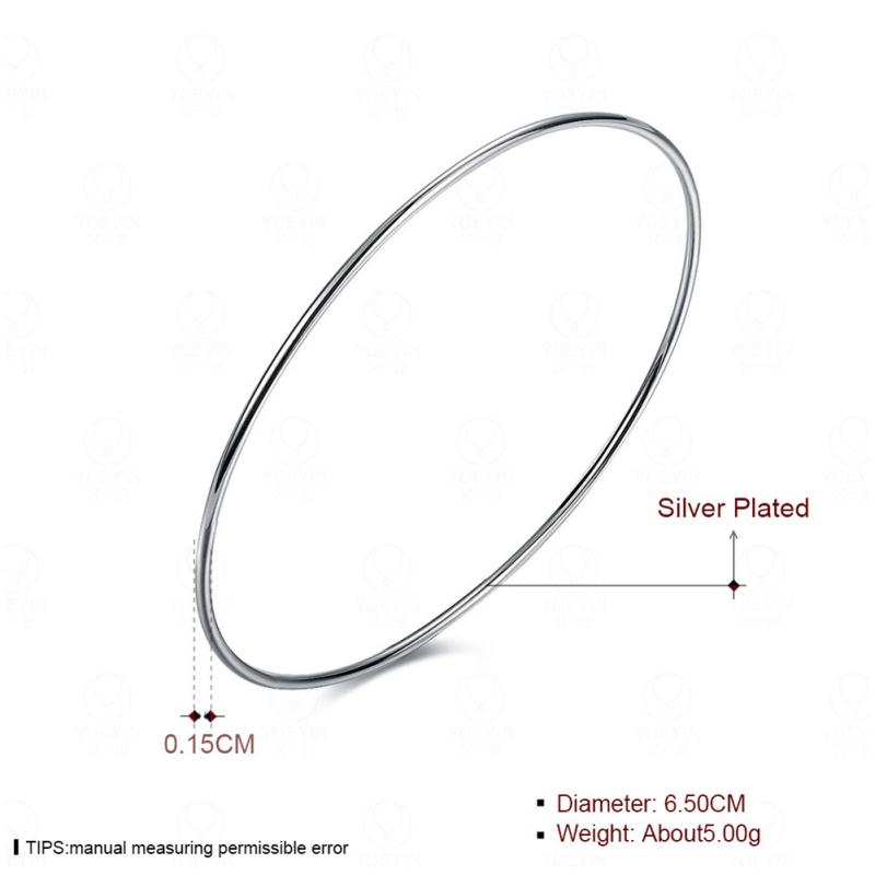 RUI RUI YU Женский браслет с медным покрытием, серебряный простой браслет в классическом стиле с одним кругом