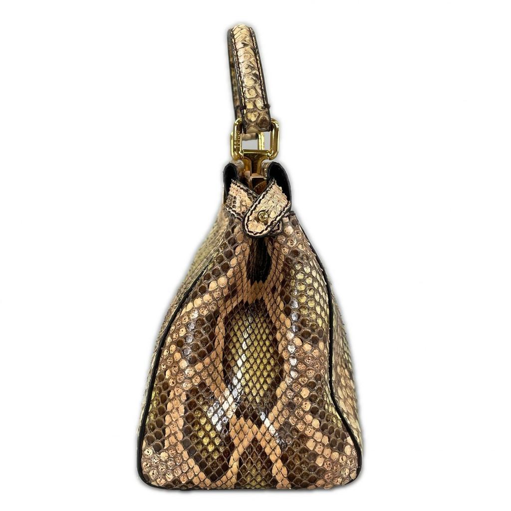 FENDI Peekaboo mini 8BN244 Python Handbag beige Women 2WAY used