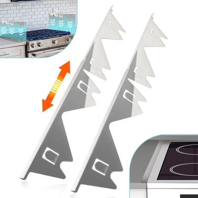 Накладка для плиты Easy Clean Защита от ржавчины 2 пары Термостойкая Нержавеющая сталь Заполнитель зазора плиты 13.78-27.56 дюймов Регулируемая для кухни