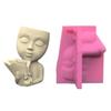 3D DIY Форма для цветочных горшков Силиконовая форма для бетона Форма из силикона в форме человека для изготовления ваз для рукоделия Подсвечник из бетона