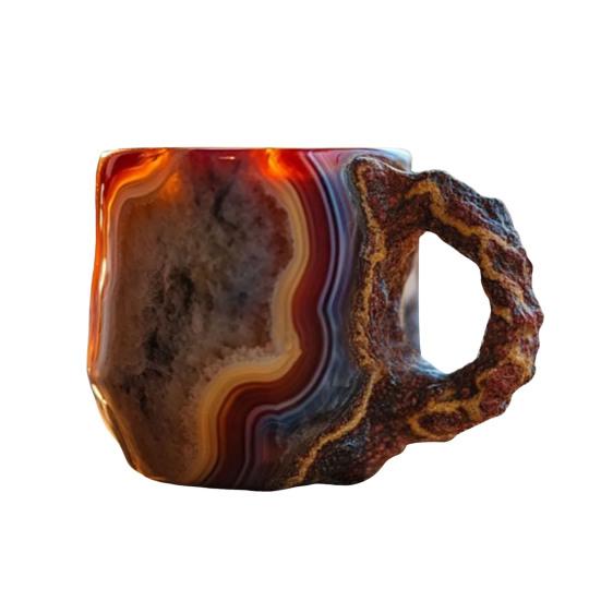 Минеральная хрустальная кружка для кофе, чашка для воды, новинка, кружки для напитков, цветная полупрозрачная кружка для чая для горячих напитков, элегантный рождественский подарок для домашнего офиса