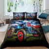 Ретро Трактор Король Королева Пододеяльник Автомобильный Комплект Постельного Белья Инженерная Машина Пододеяльник Сельскохозяйственный Инструмент Тележка 2-3 шт Полиэстер Пододеяльник