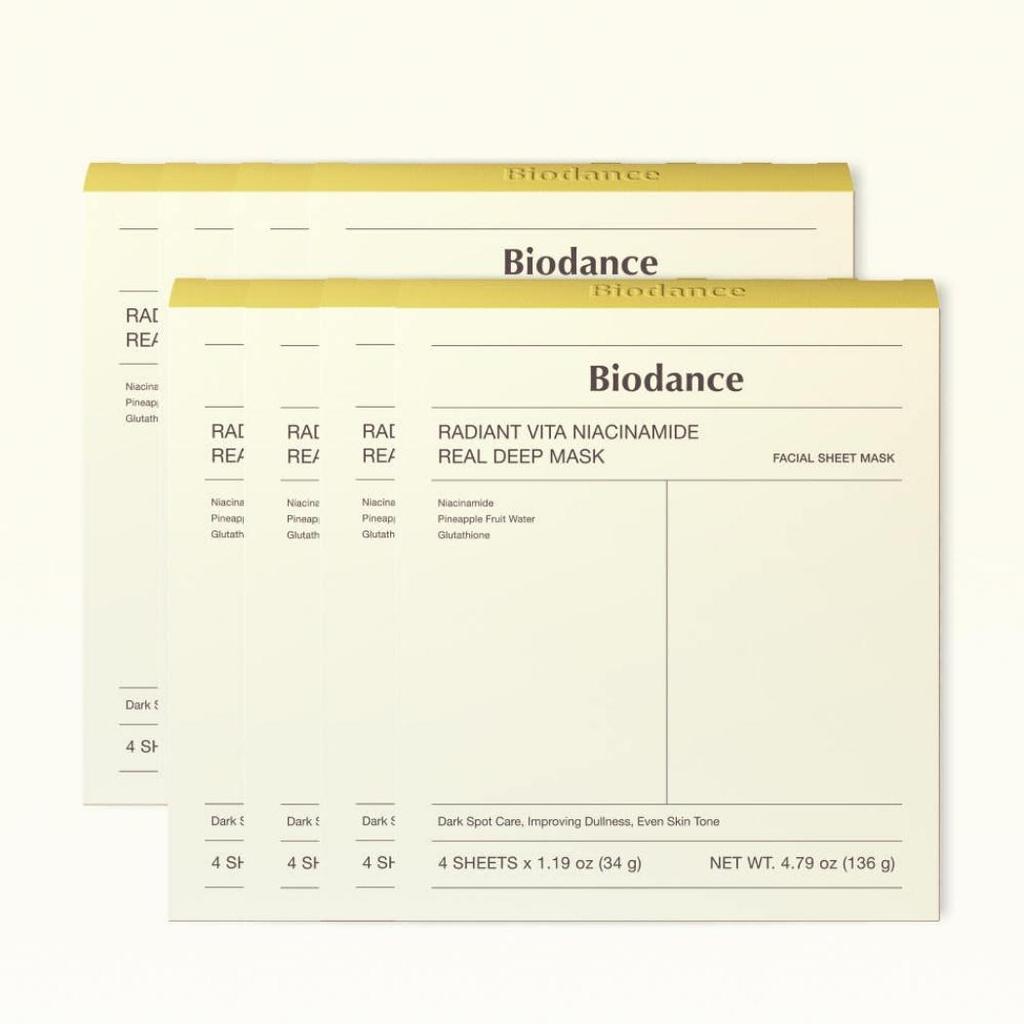 BIODANCE Radiant Vita Niacinamide Real Deep Mask Brightening Hydrogel Face Mask 4 Sheets