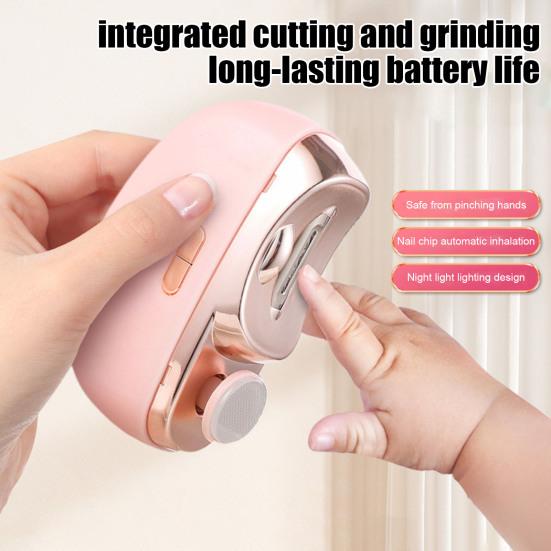 Портативная электрическая машинка для стрижки ногтей для детей, взрослых, пожилых людей, маникюрная пилка, кусачки для ногтей, полировщик, автоматический детский триммер для ногтей со светодиодной подсветкой