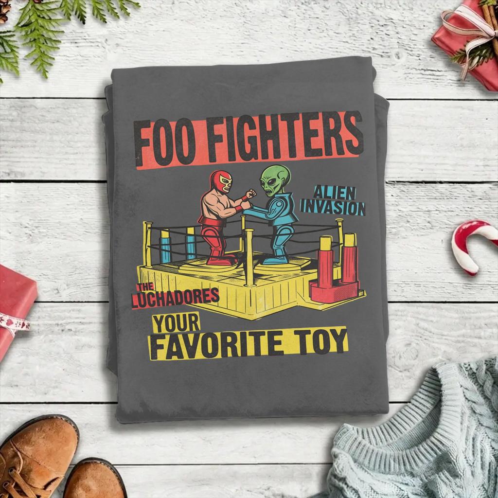 Foo Fighters 2026 TShirts Unisex Vintage Pure Cotton Tee Shirt Crewneck Short Sleeve T Shirts Party Clothes