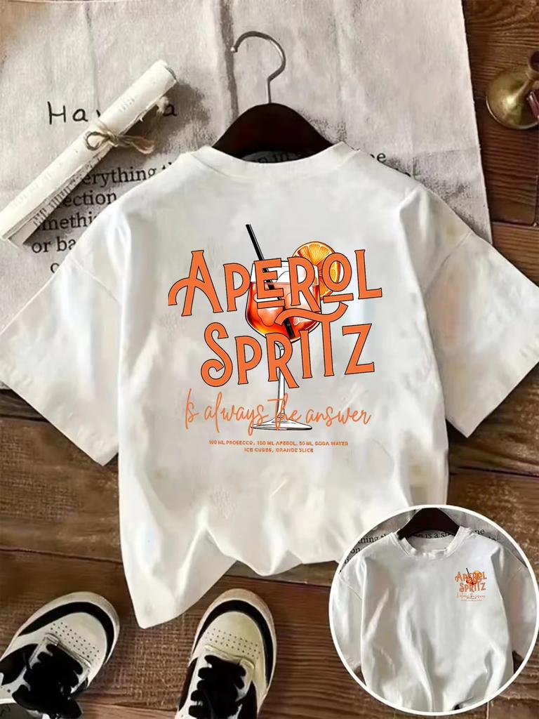 Aperol Spritz Graphic Tee Summer Cocktail Party Tshirt Funny Drinking Slogan Top Casual Short Sleeve Streetwear For Unisex Unisex