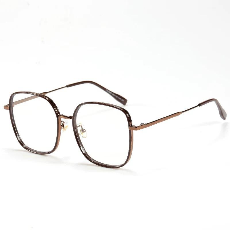 Retro Square Large-Frame Plain-Colored Anti-Blue-Light Glasses Myopia Glasses For Men And Women Mh9060