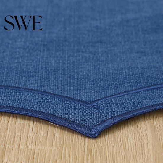 Petal Shaped Placemat Linen Placemats with Embroidery Overlocking Dining Durable High-quality Mat Anti-Slip Table Protector for Hotel Restaurant