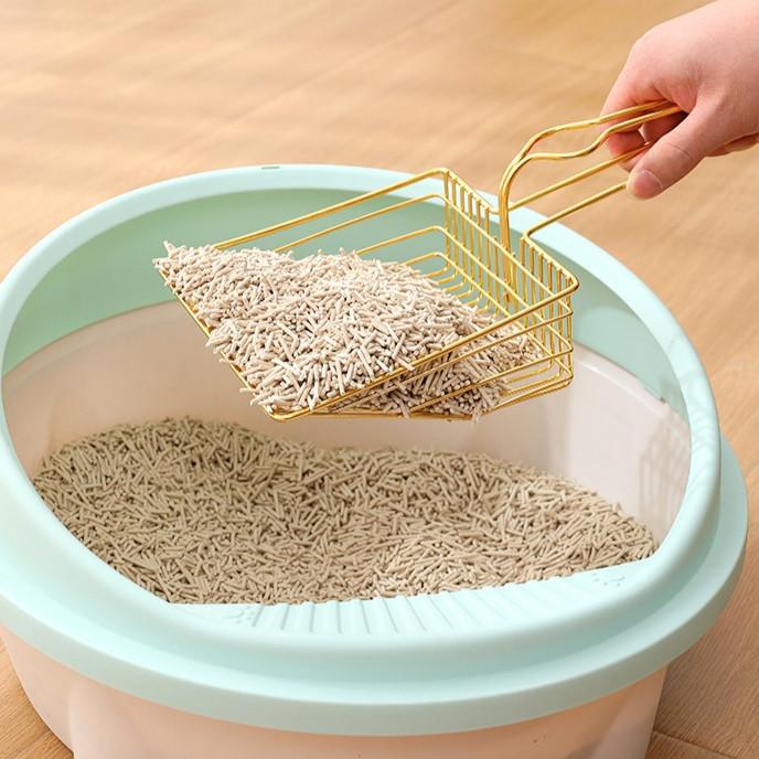 Cat Litter Scoop, Solid and Durable Kitty Metal Scooper, Stainless Steel Sifter with Handle, Included Stainless Steel Hook