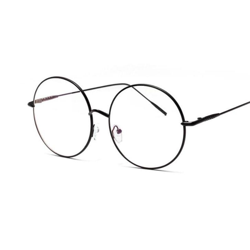 Oversized Round Metal Anti Blue Light Woman Reading Glasses Men Clear Lens Vintage Eyeglasses Presbyopia Large Computer Goggles