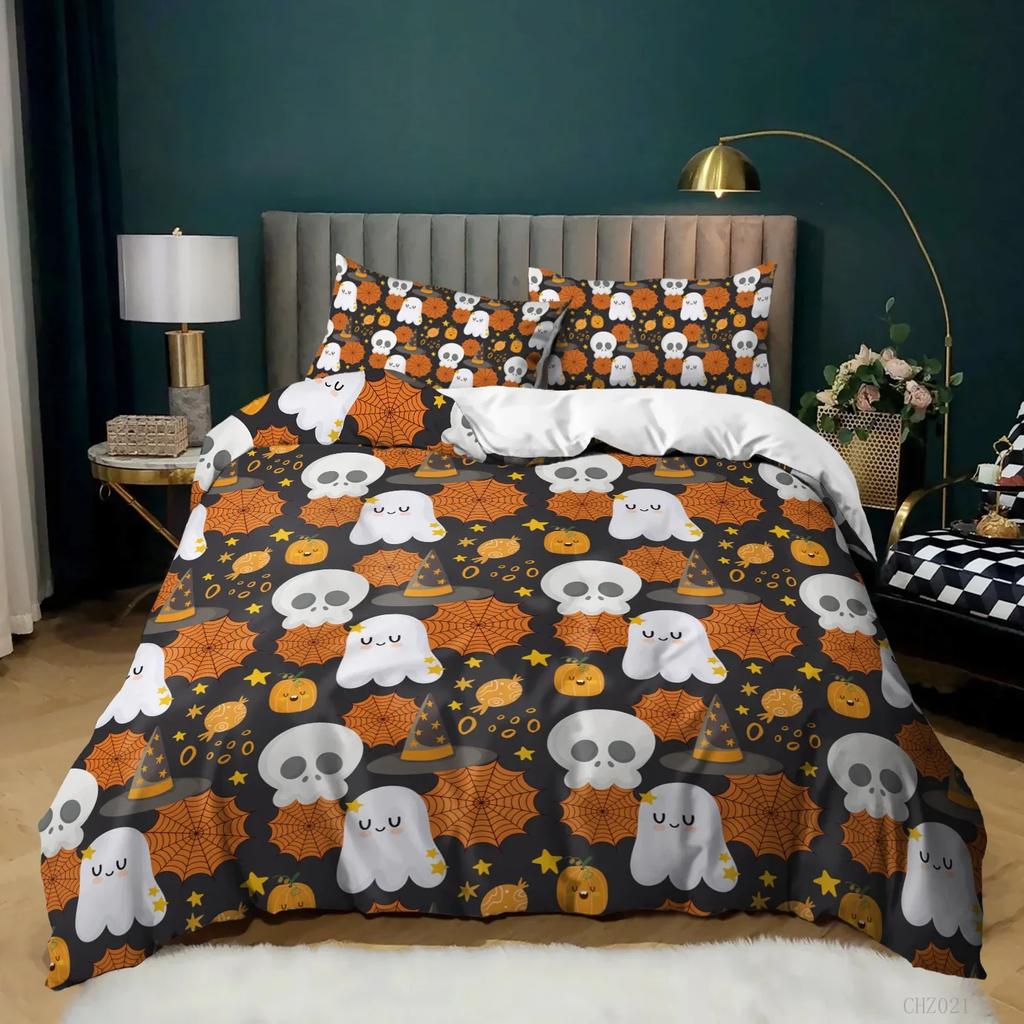 Halloween Duvet Cover Queen King Cartoon Pumpkin Comforter Cover Lantern Bedding Set Microfiberghost Quilt Cover For Boys Girls