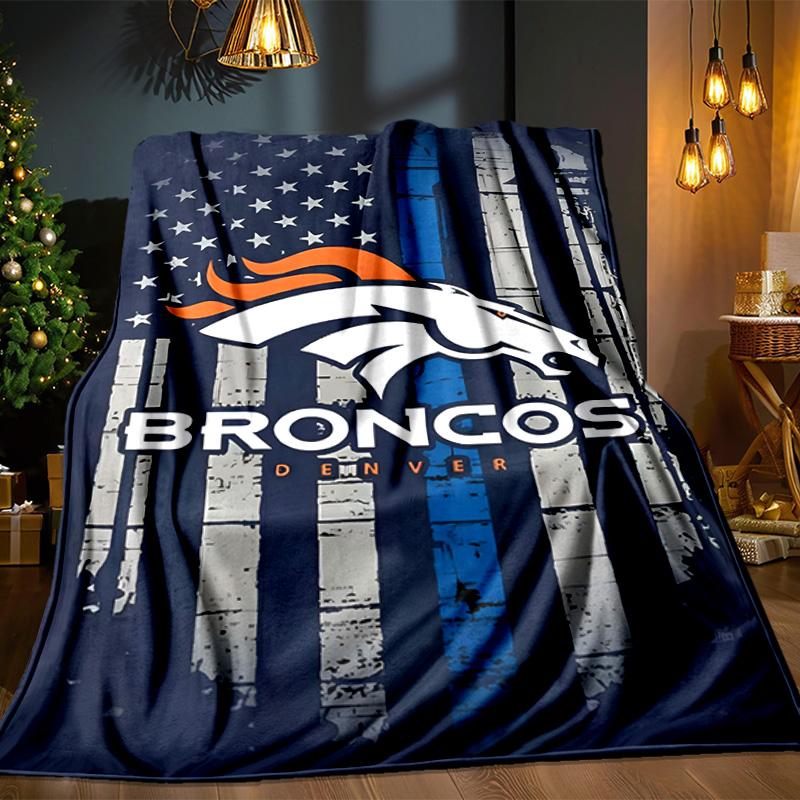 Denver Broncos Logo Blanket Outdoor Flannel Blanket for Camping, Hiking, Garden Parties, Picnic Essentials,gift for family and friends