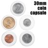 100PCS Clear Coin Holder Capsule Case with Protector Gasket Plastic Storage Box for Collectable Coins Medal Collection Supplies