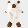 Movable Ears Capybara Hooded Scarf Windproof Plush Hat Scarf Set  Boys/girls