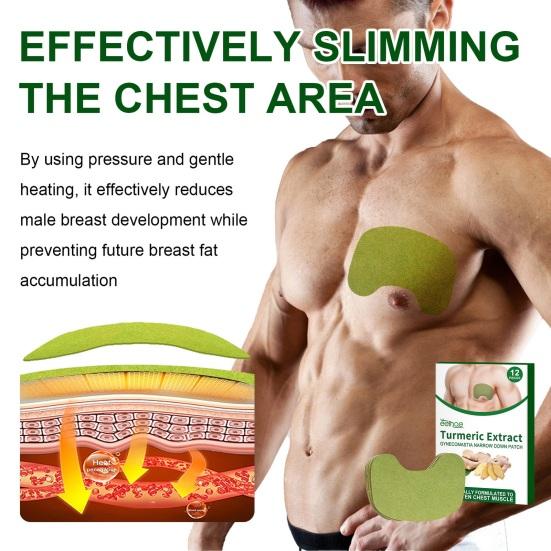 12 шт. усовершенствованные трансдермальные пластыри при гинекомастии, улучшающие мужской внешний вид, мужские нагрудные пластыри, мужские поставки