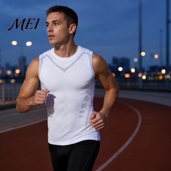 Calorie Burning Compression Vest Men's Tank Top, High Stretch Quick Dry Athletic for Basketball Core Tightening Workout Running, Posture Corrector