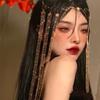 Vintage Crystal Long Tassel Forehead Ornament Headband Tassel Eyebrow Center Pendant Hair Ornament