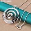 925 Sterling Silver Swirl 16-30 Inch Pendant Necklace for Women Fashion Wedding Engagement Gift Jewelry