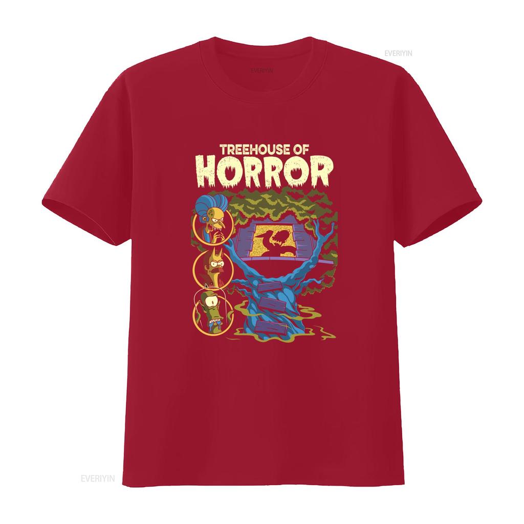 Treehouse Of Horror Cartoon T Shirt Spooky Design with Iconic Characters Perfect for Fans vintage Washed homme Stylish
