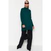 Темно-зеленый вязаный свитер с воротником-стойкой Tctaw24ak00007