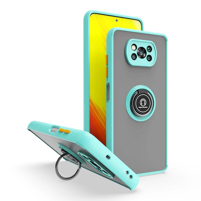 KEYSION Модный матовый чехол для Xiaomi POCO X3 Pro X3 NFC X3 GT, прозрачный противоударный чехол с кольцом-подставкой для телефона POCO M3 Pro 5G