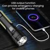 Multi-function Flashlight Zoom 5 Modes Adjustable Ultra Bright USB Rechargeable Portable Outdoor Camping Hiking Emergency Handheld Torch Lamp