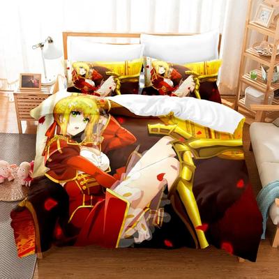 Аниме Fate EXTRA Сет постельного белья Сейбер Неро Для мальчиков и девочек Полуторный Размер Королева Пододеяльник Наволочка Кровать Дети Взрослые Домашний Текстиль