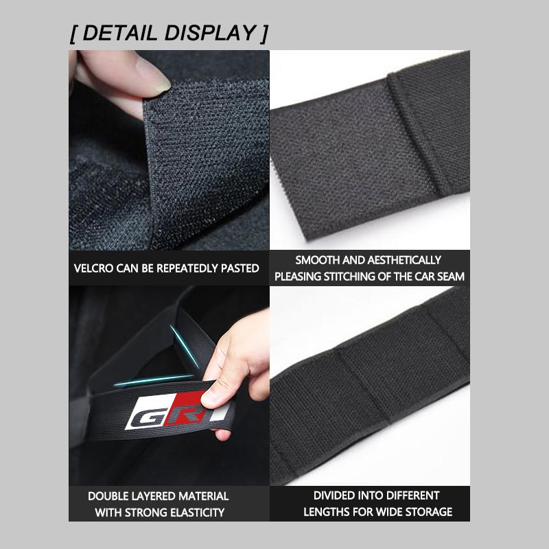 SPYF3 For Toyota Car Trunk Organizer Elastic Fixing Strap Storage Bracket Velcro Strip Auto Accessories chr Corolla Camry rav4 Yaris