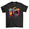Camera 2 Paint Drip Design T-shirt - Capture Memories In Style! Funny T-shirt, U