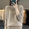 Crystal Mock Neck Elegant Sweater Women Stand Collar Base Layer Heavy Duty Beaded Knit Sweater Women