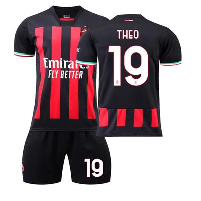Домашняя футболка AC Milan 2022-23 #11 Ибрагимович #9 Жиру #17 Леау #19 Тео Футбольные майки