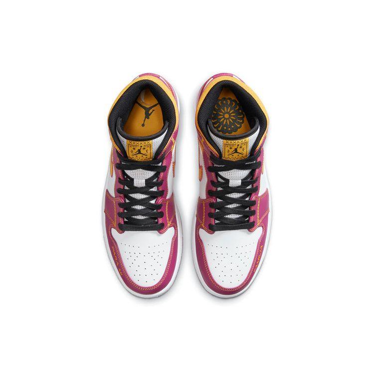 Мужские кроссовки Air Jordan 1 Mid Día de Muertos фиолетовые DC0350-100