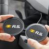 2Pcs Car Carbon Fiber Pattern Coaster Non Slip Water Cup Mat Anti-Dirt For Renault RS Line Fluence Captur Megane Kadjar Arkana A11
