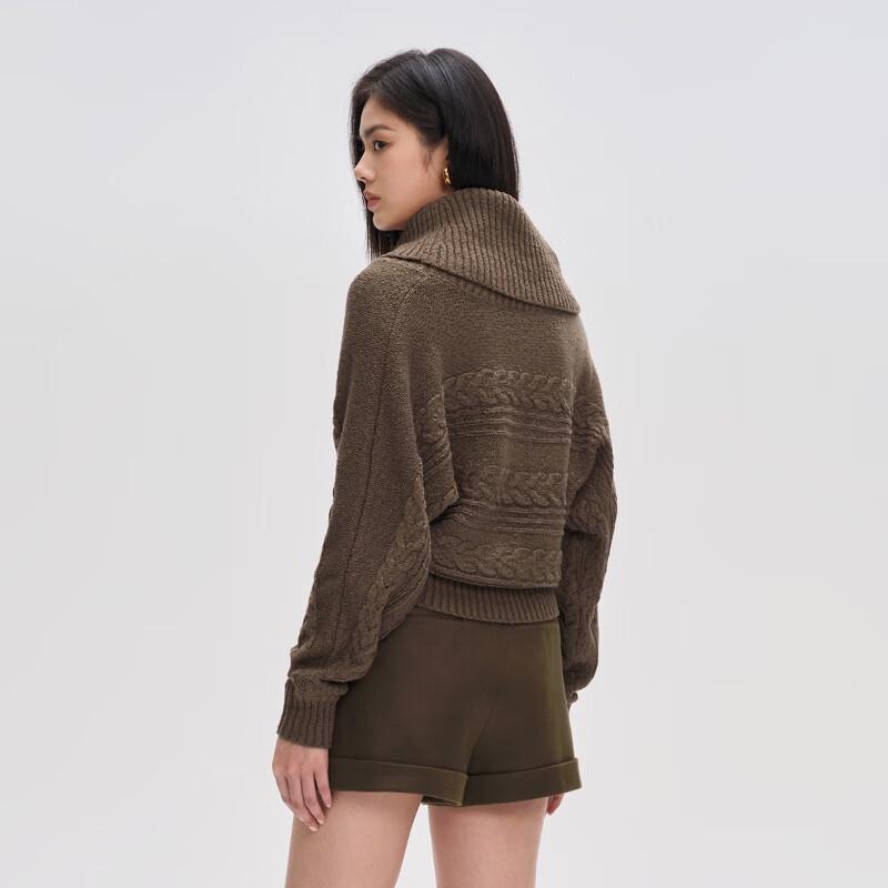 ONLY Women's High-Neck Drop-Shoulder Loose Knit Sweater