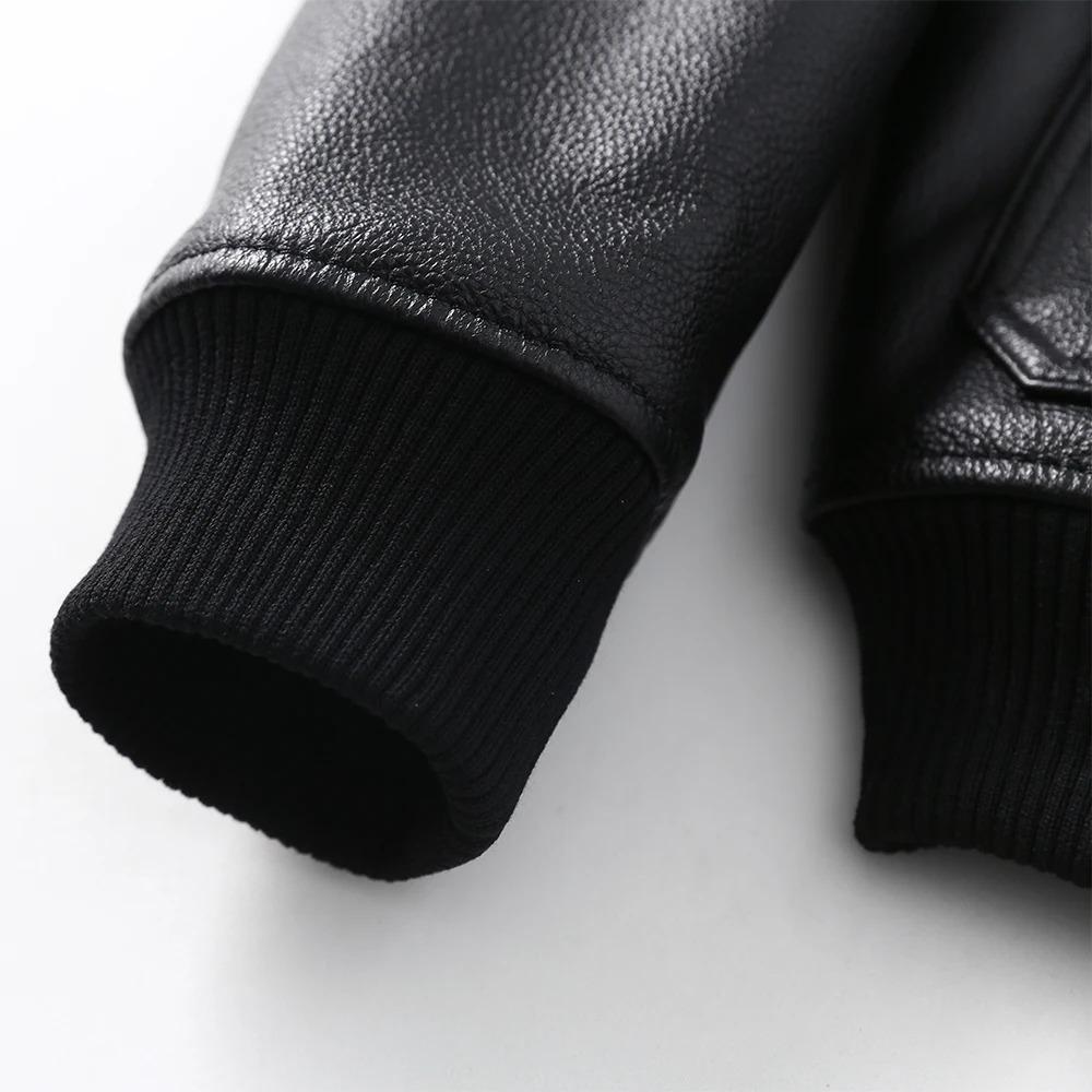 Китайский размер мужская куртка из натуральной кожи стеганые заплатки 100% коровья кожа и натуральный мех воротник летное пальто одежда летчика зимняя азиатский размер M613