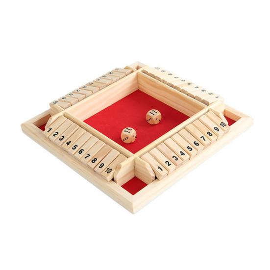 Настольная игра Shut The Box Обучающая игра в кости Стратегическая игра 2-4 игрока Дети Взрослые Семейный вечер Вечеринка Интерактивная деревянная игрушка Закрой коробку