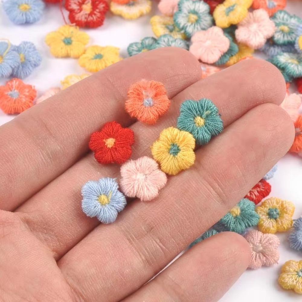 50 шт./лот 1,5 см мини-цветочные аппликации подсолнечник наклеивающиеся нашивки материалы для дизайна одежды